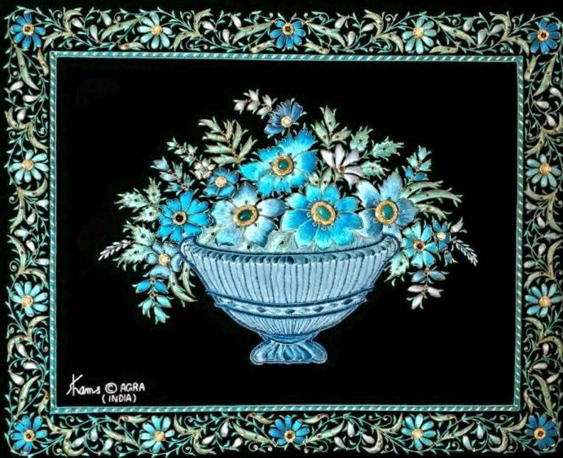 Embroidered floral tapestry embroidered home decor floral image 1