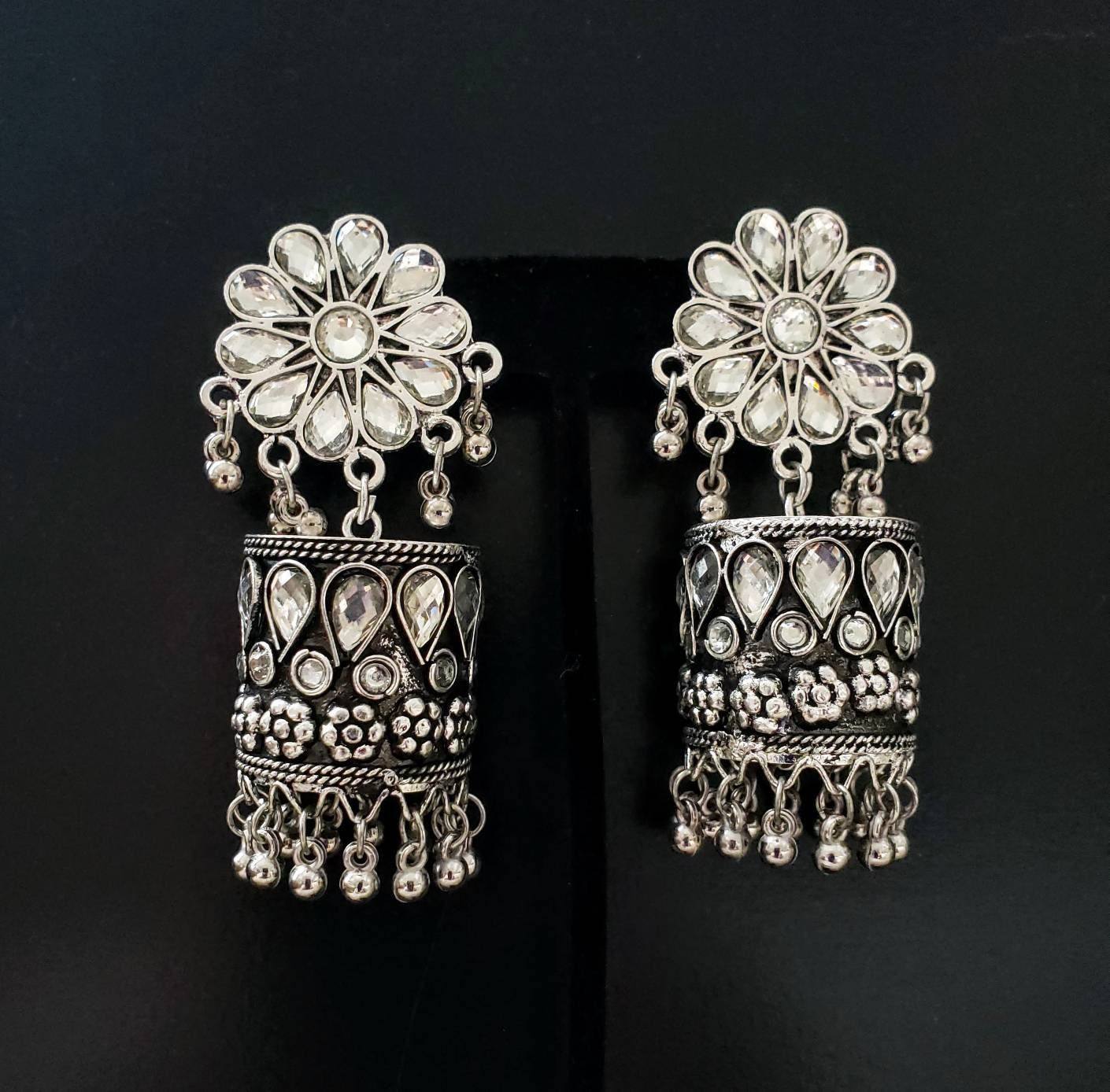 earrings rainbow earrings gypsy tribal earrings jhumki studs afghan jewellery indian jewelry
