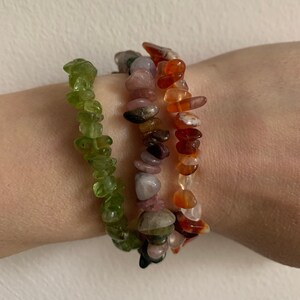 Set of 3 Stretchy Gemstone bracelets
