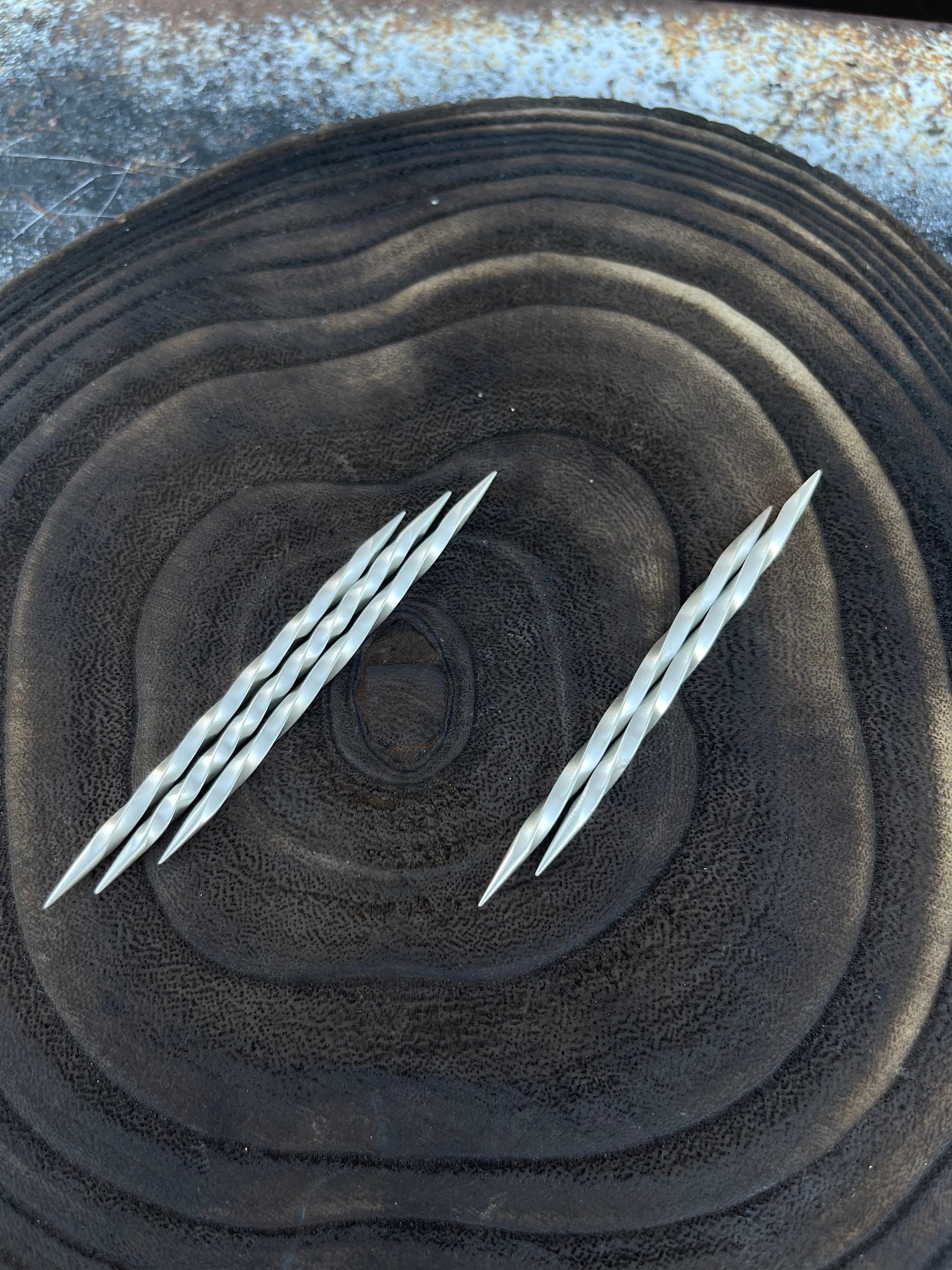Handmade Sterling Silver Cowboy Hat Pin: Twisted Metal  display picture 3
