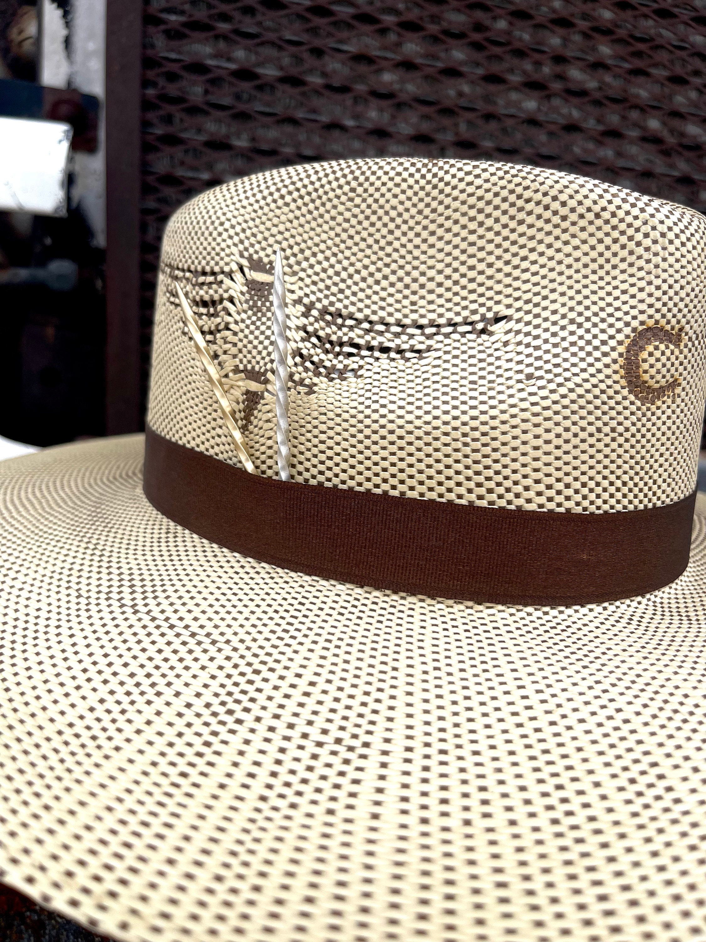 Handmade Sterling Silver Cowboy Hat Pin: Twisted Metal  display picture 2