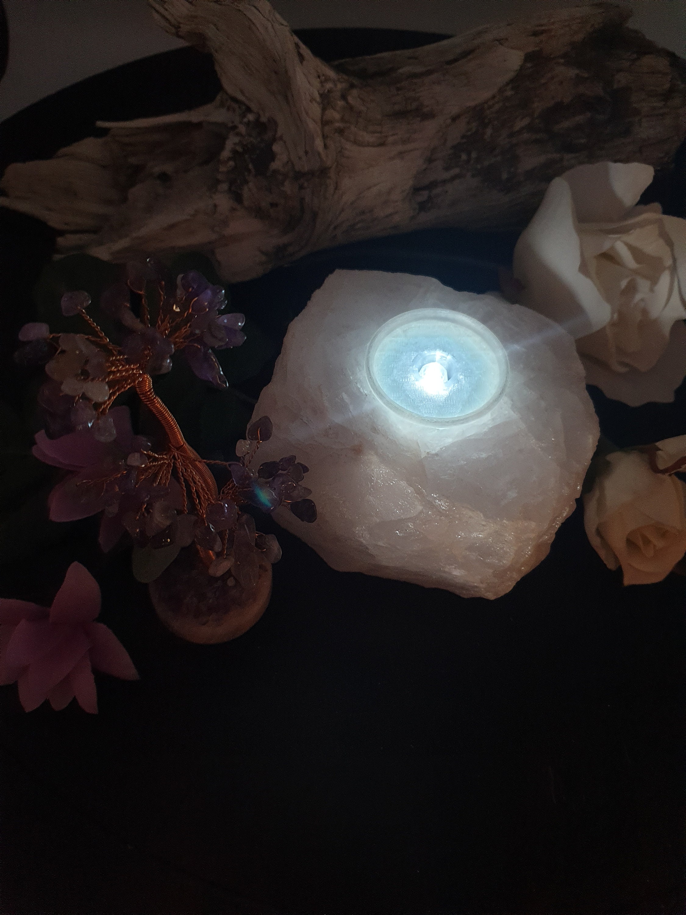 Sanctuary Light up Crystal Candle Holder Display Set Rose Etsy Canada