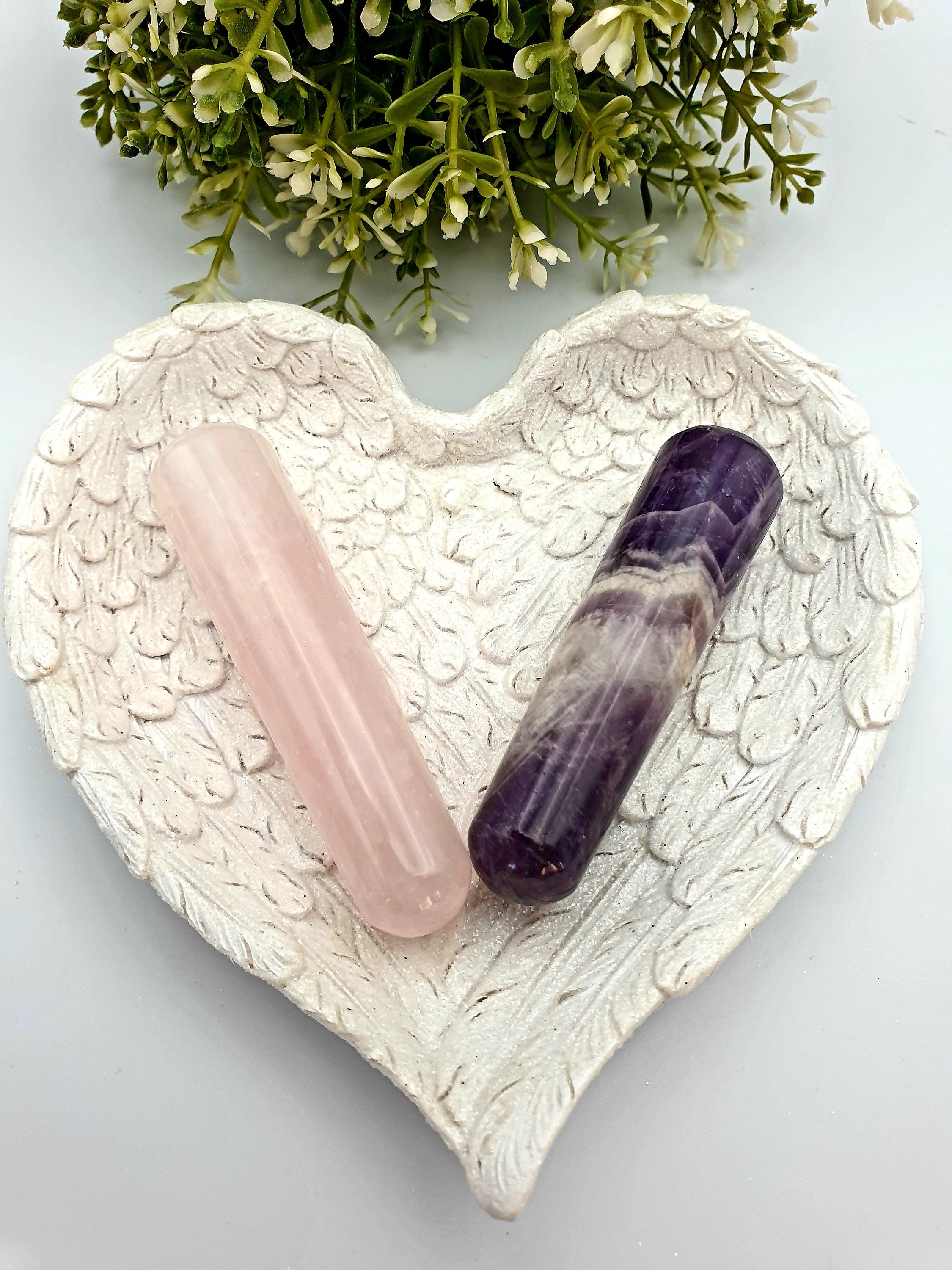 Crystal Massage Wand | Amethyst or Rose Quartz | Holistic Massage Aid | Relaxation Therapy