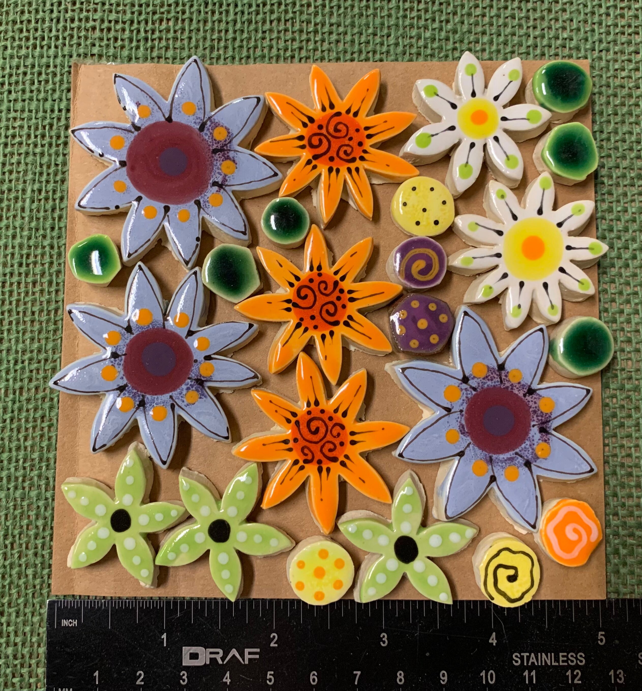 Mixed Flowers Mosaic Tile Pack 5 Etsy