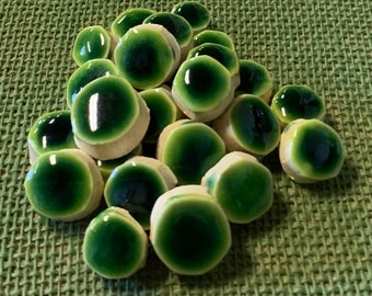 Dark Green Ceramic Dots for Mosaic 3”