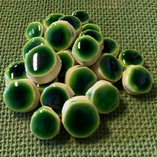Dark Green Ceramic Dots for Mosaic 3”