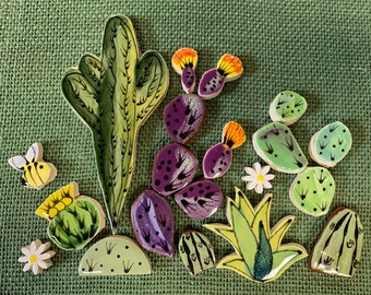 Desert Creature Series- Cactus Galore Mosaic Tile Pack- 5”