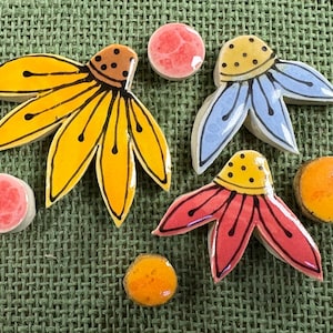 Coneflower Ceramic Tile for Mosaic Mini Pack- 3”