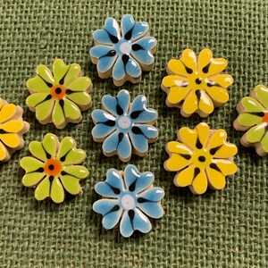 Tiny Mosaic Flower Pack- Blue, Green, and Yellow- 3”
