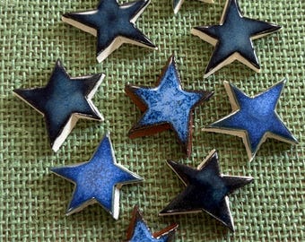 Dark Blue Stars Handcut Mosaic Tile Variety Pack 3”