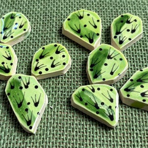 Serie Criaturas del Desierto - Azulejos de nopal verde para mosaico - 3”