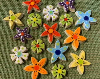 Small Blossoms Variety Handmade Ceramic Mosaic Tile Grab Bag