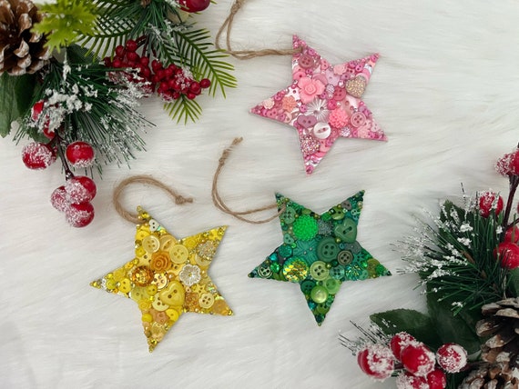 Christmas Star 3D Bulk Button for Sewing, Craft Embellishment