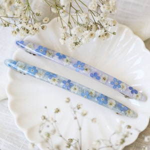 Flower French Barrette, Forget me not Barrette, Minimalist Hair Barrette, French Barrette for Thin & Thick Hair, Barrettes for Women,