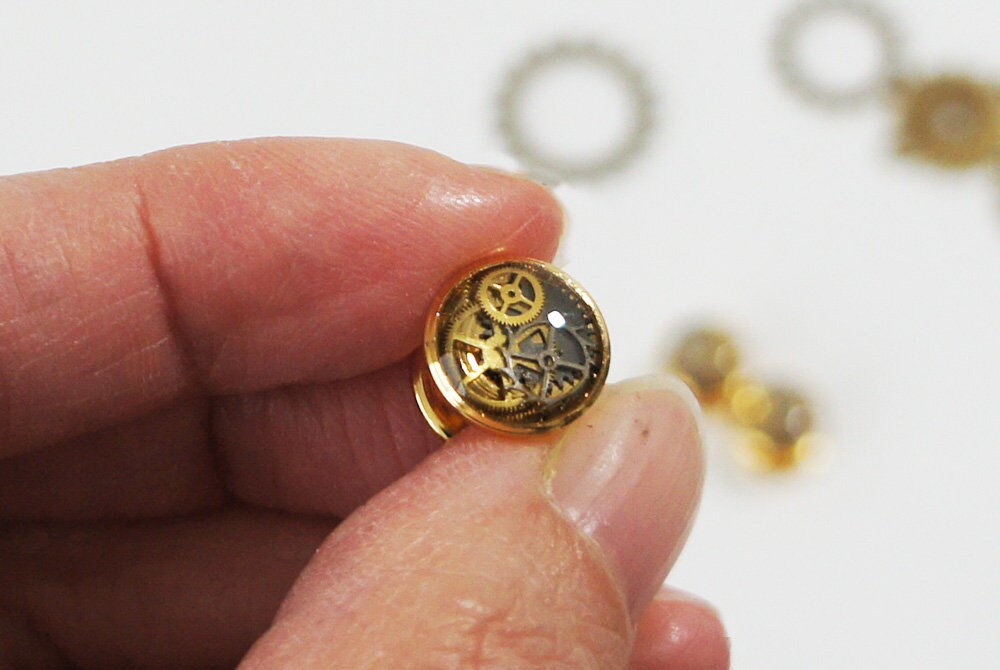 Tuxedo Shirt Stud GOLD Plated Shirt Studs Steampunk Shirt Etsy Hong Kong