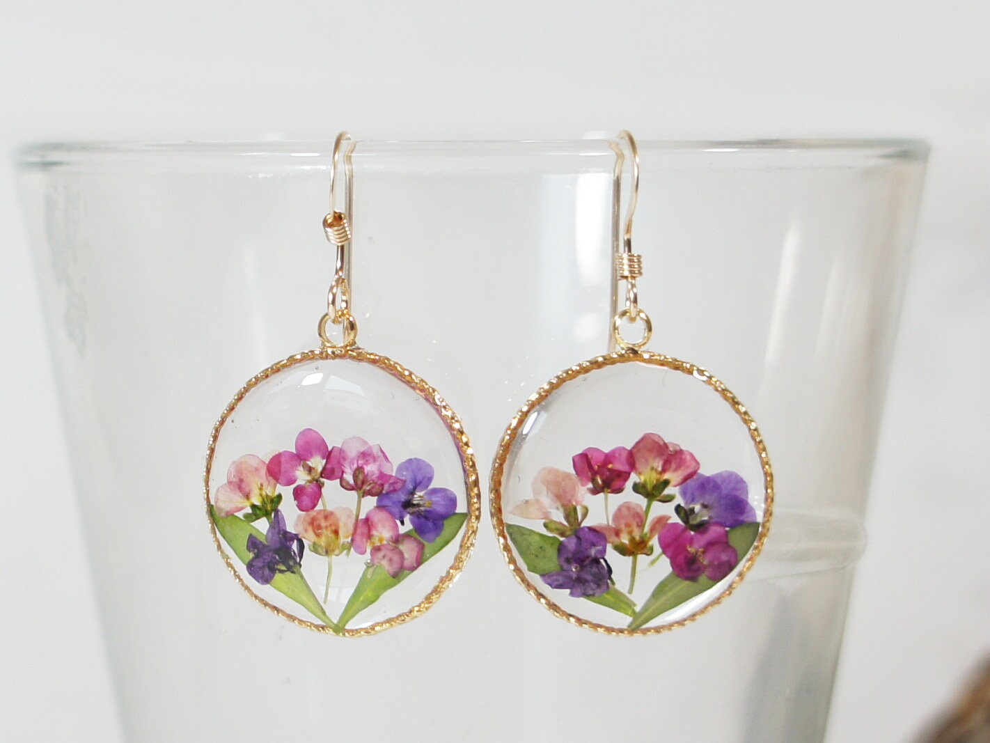 Pressed flower earrings Outlet