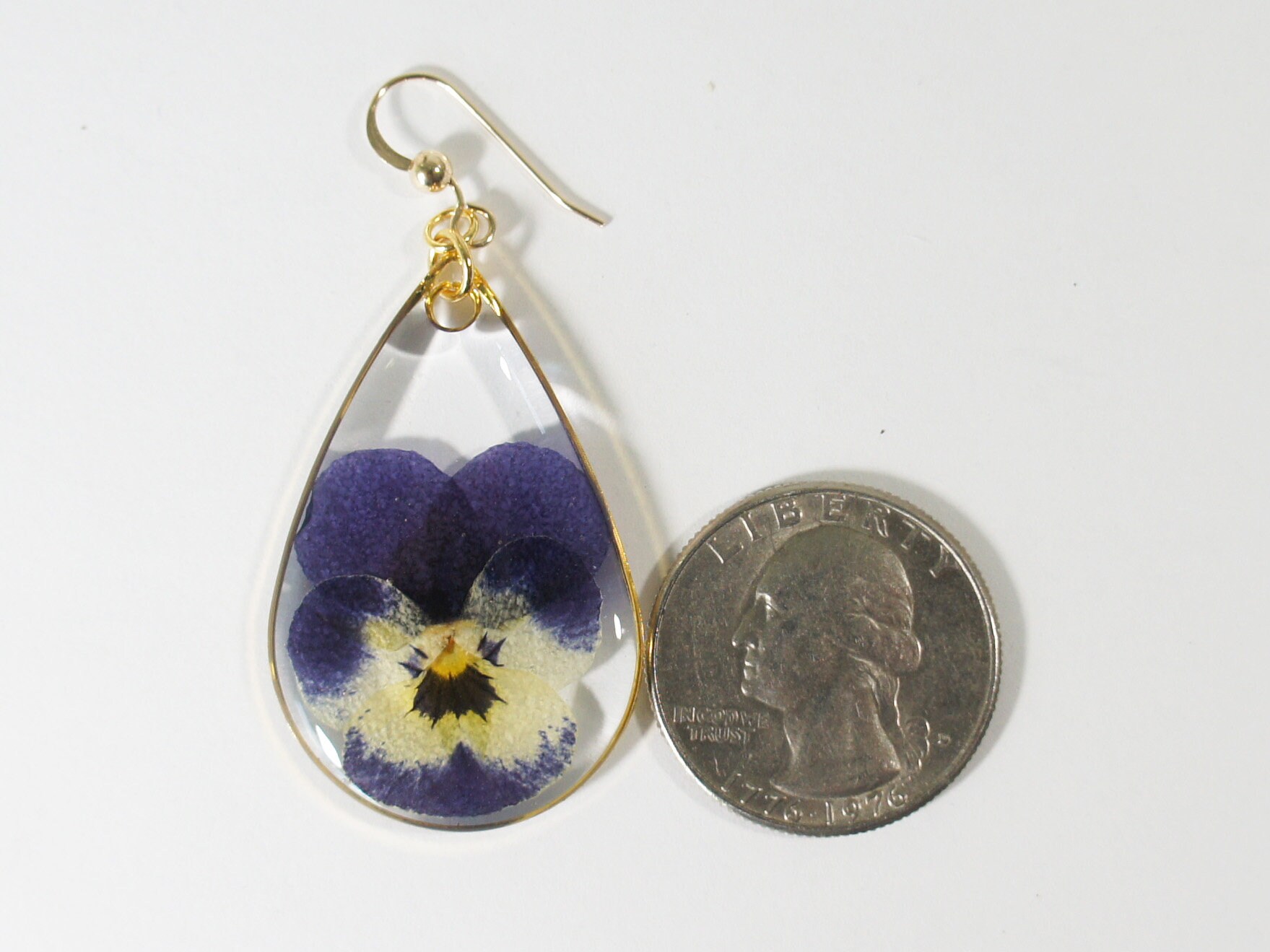 Violet Necklace Pansy Flower Necklace Flower Earrings Viola Etsy
