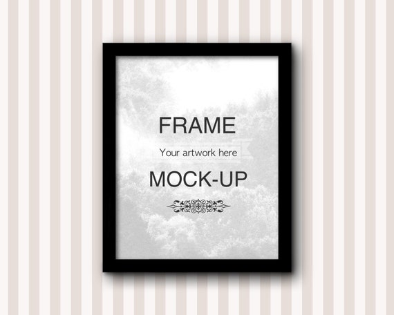Poster Mock Up Artwork Mockup Vertical Digital Frame Black