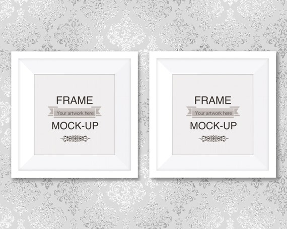 Elegant Frame Mockup White Frame Mockup Double Frame Digital