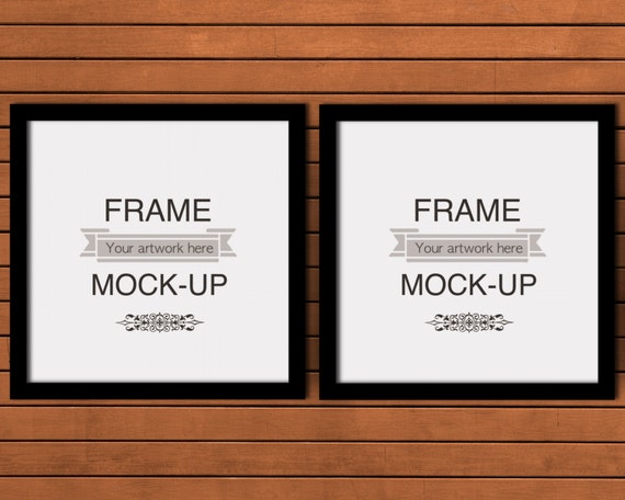 Free Double Digital Frame Overlay Two Square Frames Wooden Background Psd High Quality Plastic Packaging Mockup For Bottle Free Download