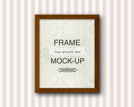 Poster Frame Mockup Striped Background Striped Wallpaper Wood Digital