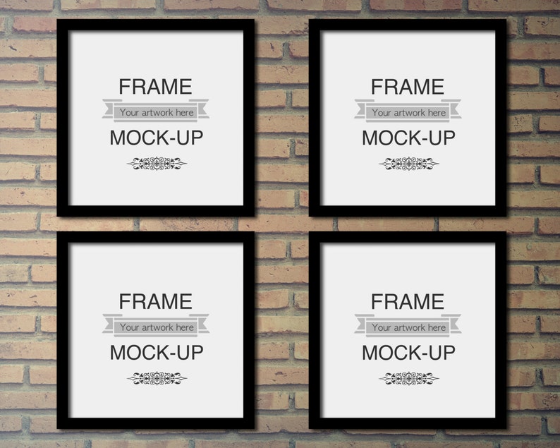 Digital Frames Stock Image Four Black 10 X Inch 12 Poster Promotional Listing Photo Wall Art