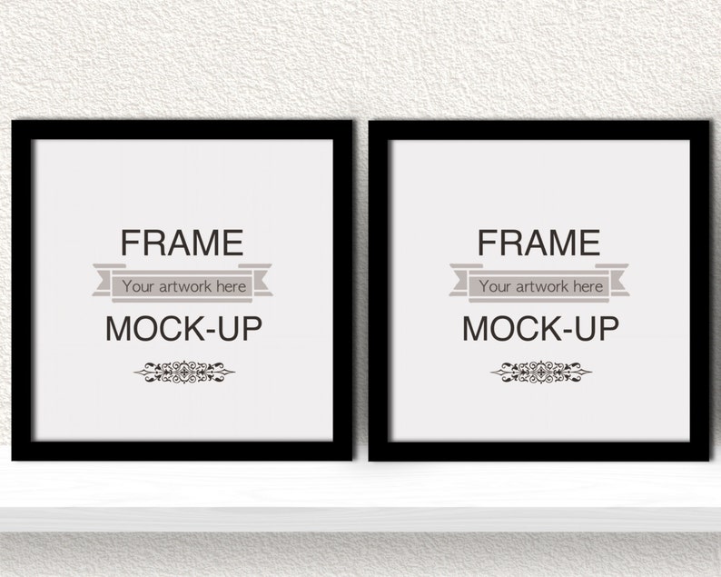 Black Frame Mockup Square Frames Double Overlay 10 X Image 0