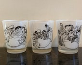 Vintage 1954 Al Hirschfeld Movieland Tumblers