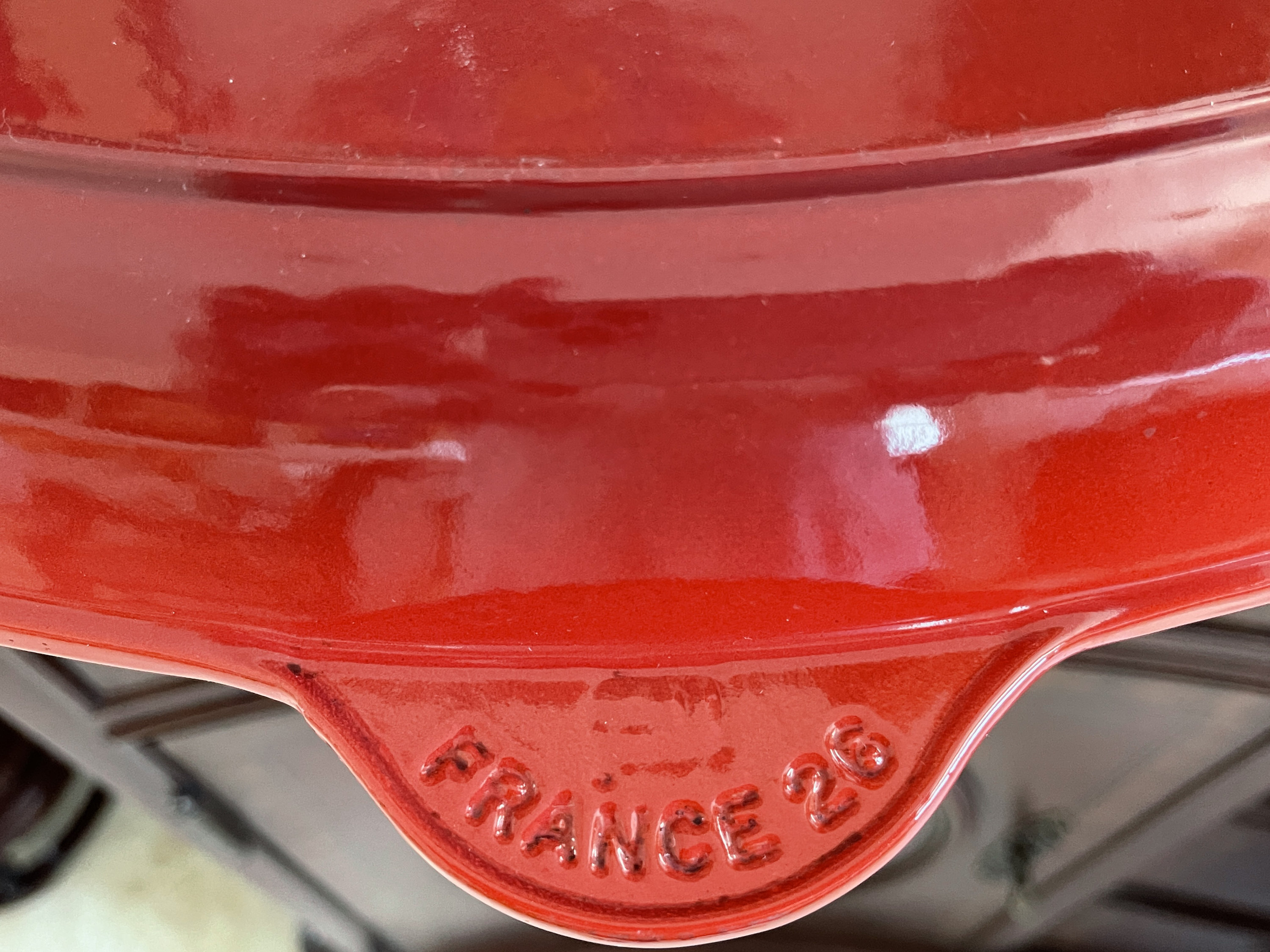 Le Creuset France #26 Red Cast Iron Grill Pan Skillet
