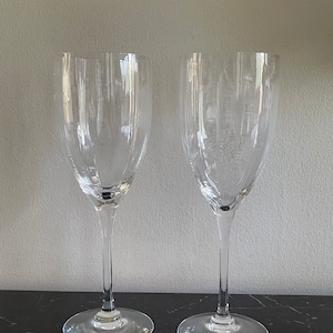 Orrefors Crystal 2 Optica Pattern 8 3/4" Water Goblet Glasses