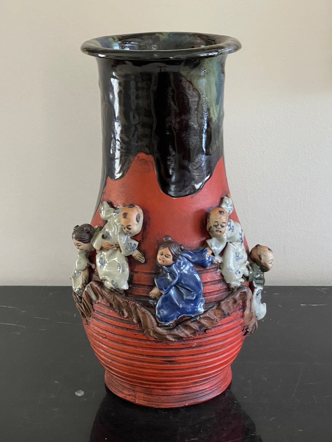 Antique Japanese Sumida Gawa Pottery Vase Purchased in London From Knapp Etsy