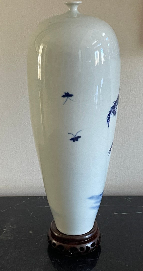 19 世紀中国青白磁花風景梅花瓶 * - Etsy 日本