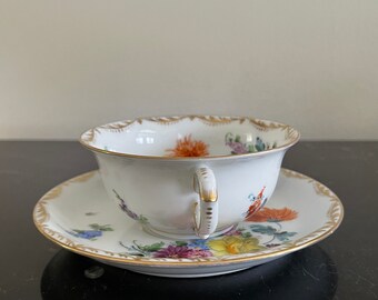 Antique Dresden Franziska Hirsch 1901-1914 Porcelain Mark Cups and