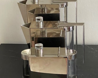 Punto Bacola for Montagnani Nickel Plated & Lucite Art Deco Style Coffee Set *