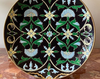 Antique Relief Hand Painted Persian Decoration Porcelain Plate