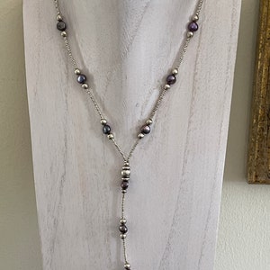 Fashion .925 Sterling Silver Beaded Necklace 12" Long
