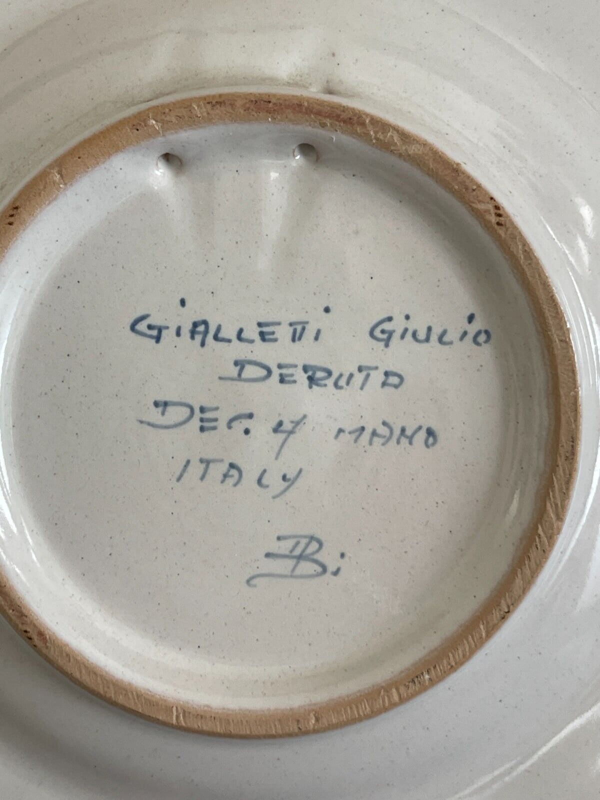 Deruta Italy Signed Gialletti Giulio 8 3/8