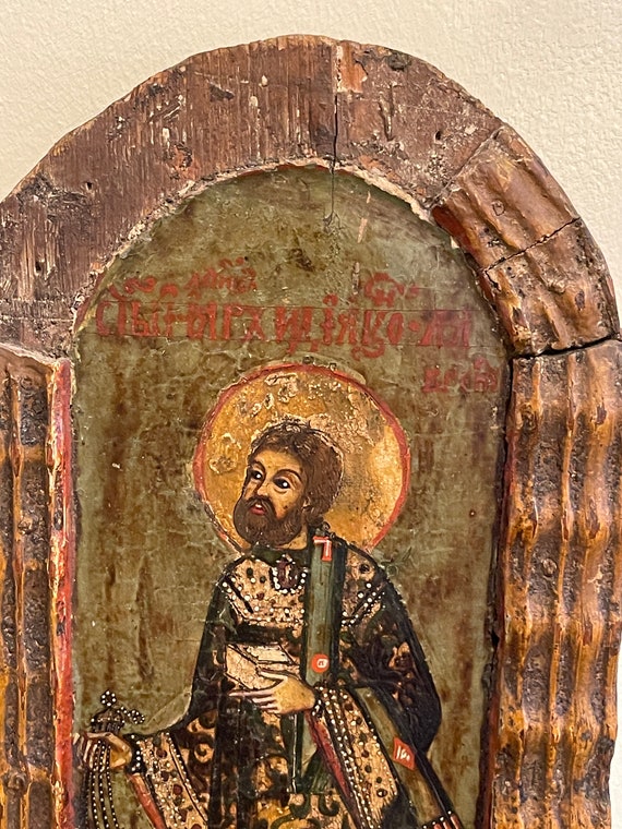Antique Russian Orthodox Icon on Wood - Etsy
