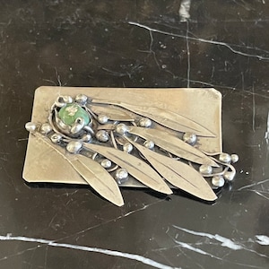 Vintage Mary Gage Sterling Silver and Turquoise Stone Brooch / Pin