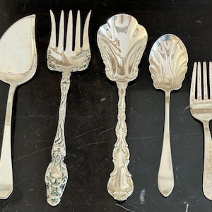 Vintage Sterling Silver Set of 5 Flatware Pieces 131 Grams