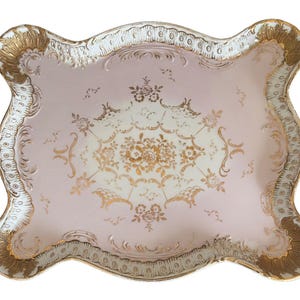 Early Meissen Porcelain Large Circa 1800's Tray with Unglazed Underside