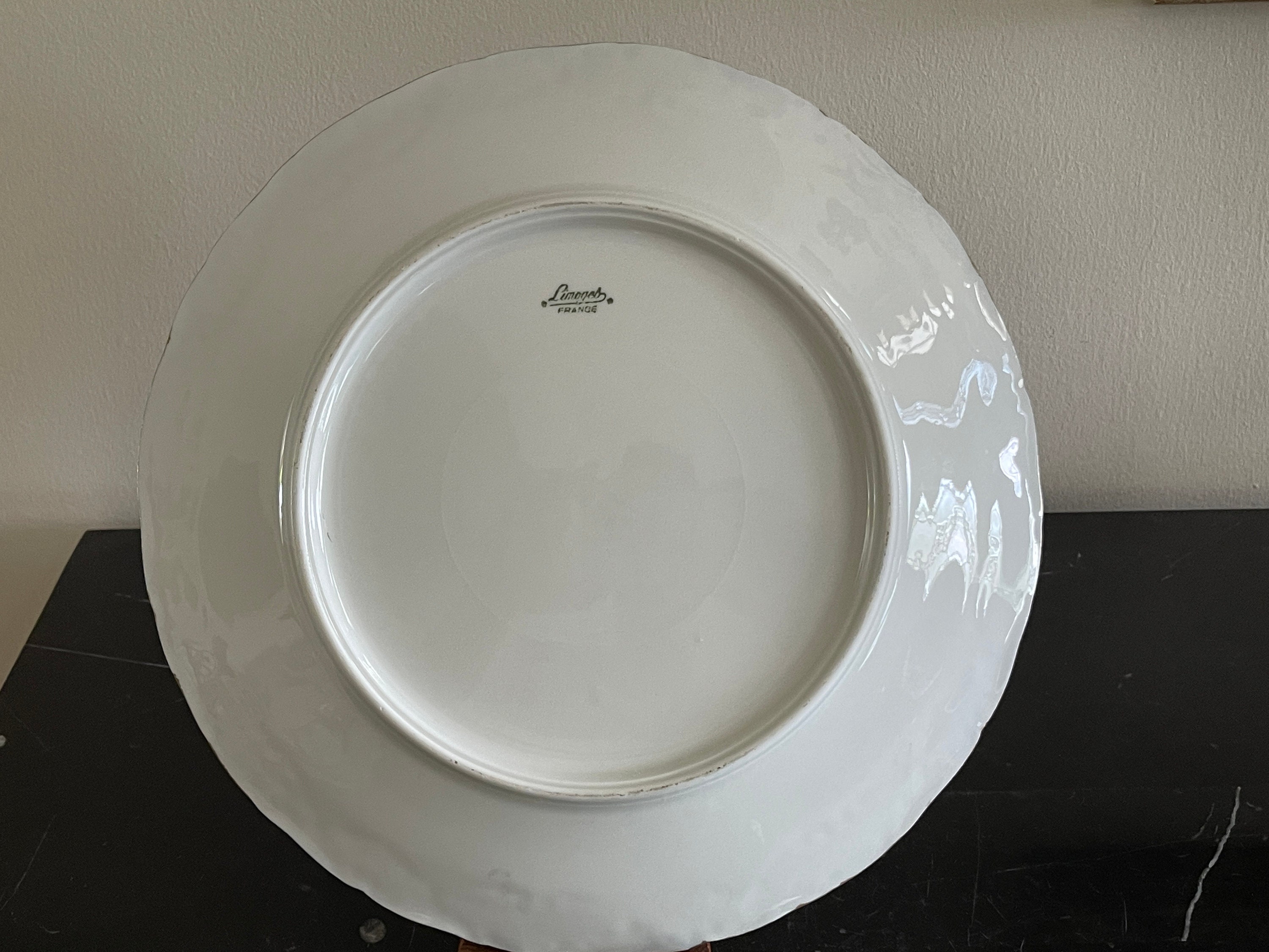 ヴィンテージ リモージュ フランス 10 1/2 インチ ブルー 磁器