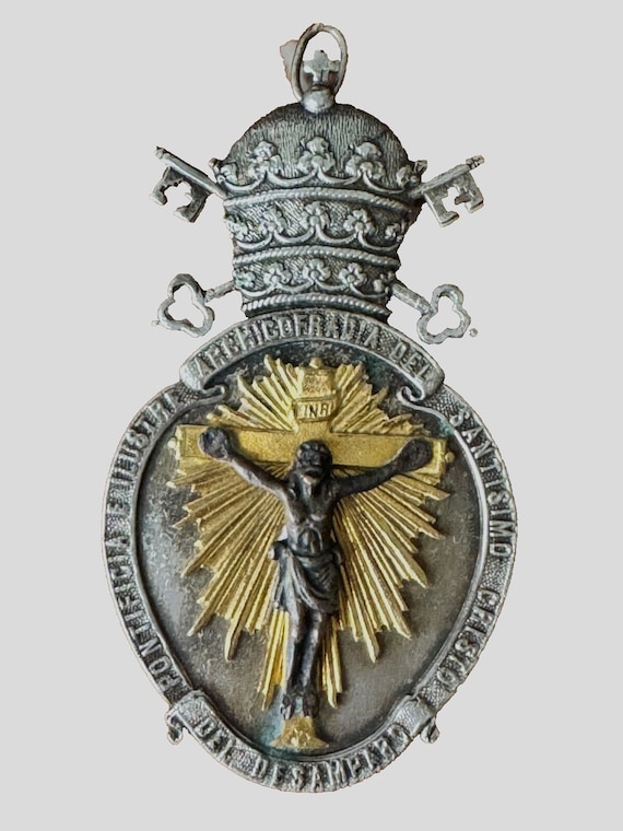 Vintage Cristo del Desamparo Religious Pendant, Sp