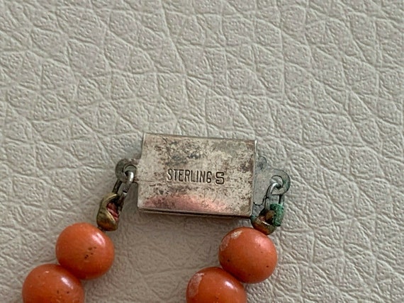 Authentic Vintage Victorian Coral and Sterling Ne… - image 3