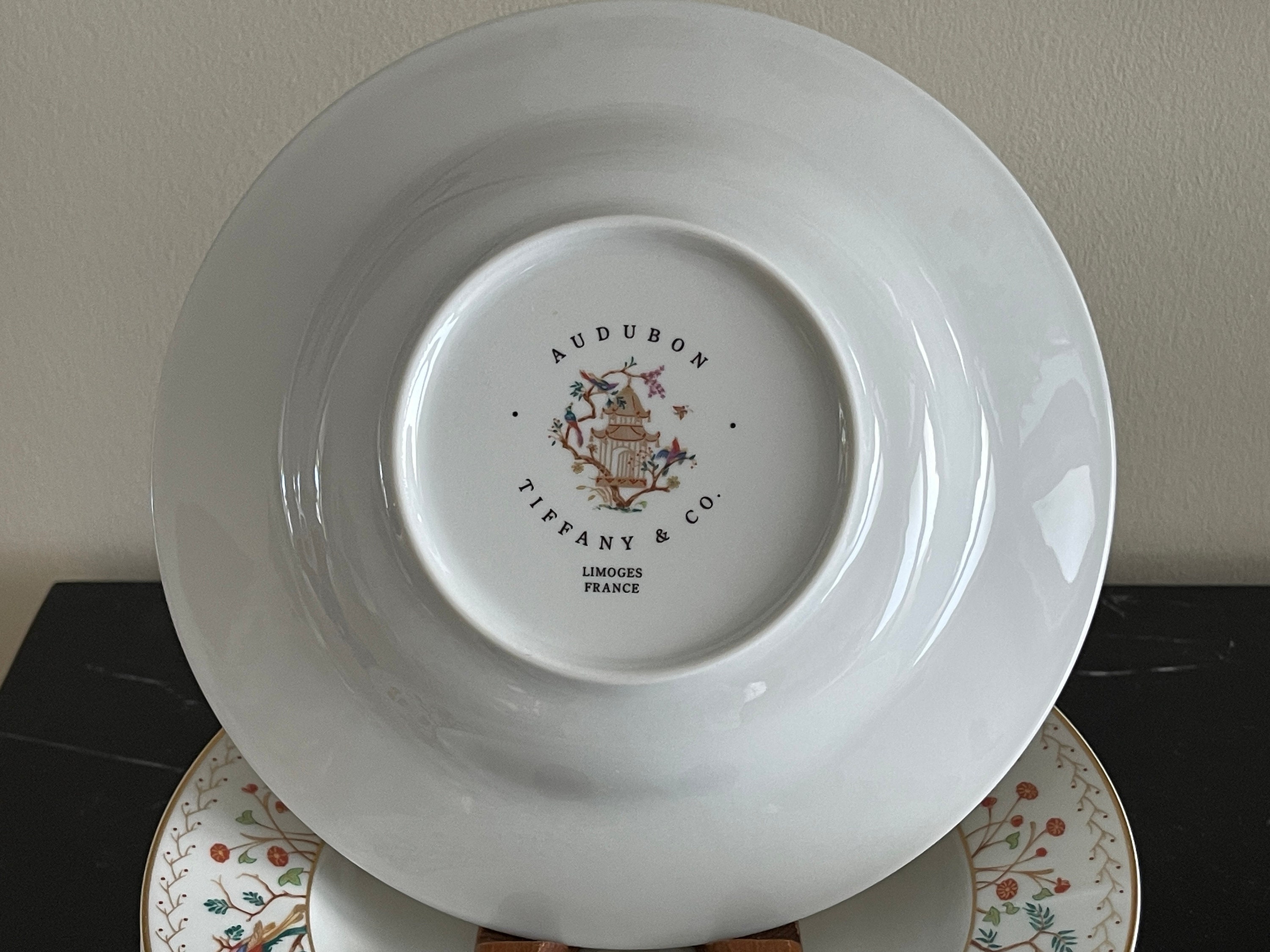 Tiffany & Co Audubon Limoges Hard to Find Set of 10 Porcelain Rim