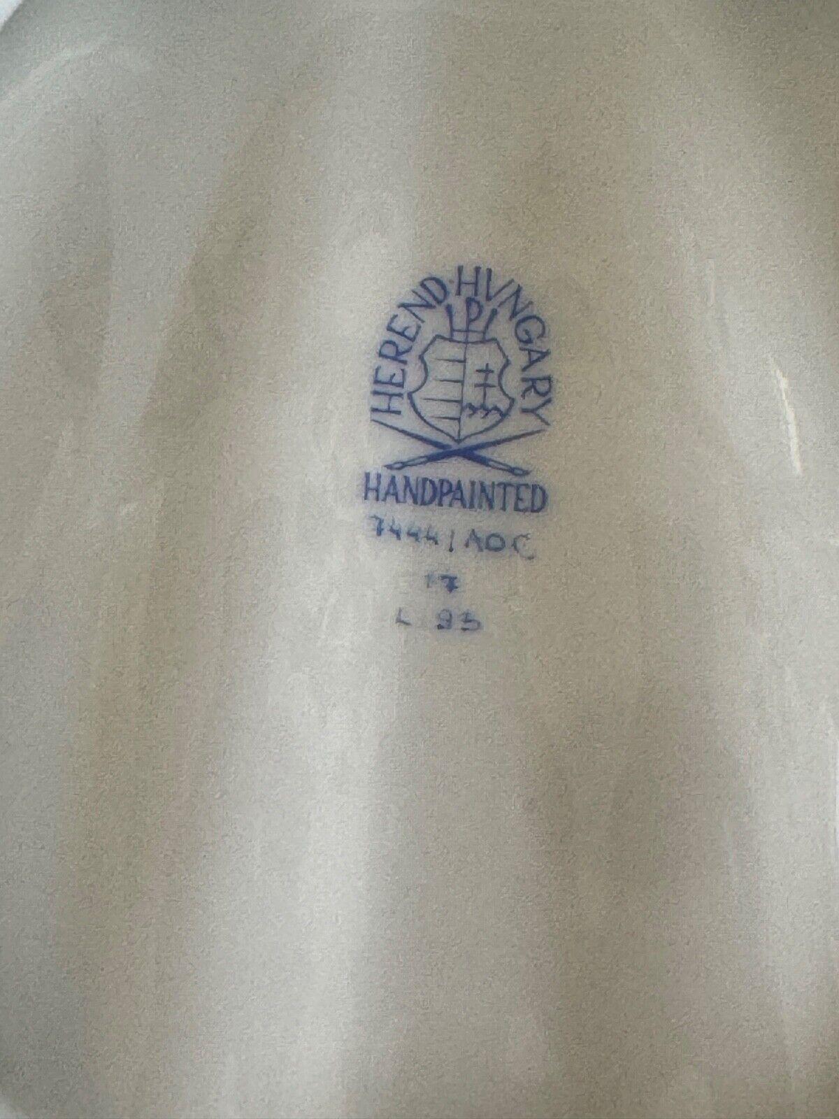 Herend Large Hand Painted Porcelain Chine Bouquet Shell Dish 7444