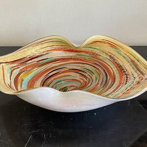 Large Murano Art Glass 14 3/4" Cigar Ashtray or Decorative Bowl