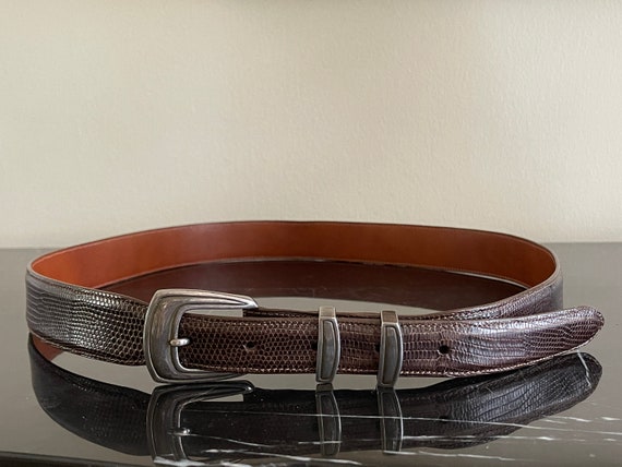 Vintage Genuine Lizard Leather Men Belt With Greg Jensen  display picture 1