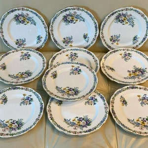 Roslyn Fine Bone China Garland Pattern Salad Plates 7 7/8” Set of 10