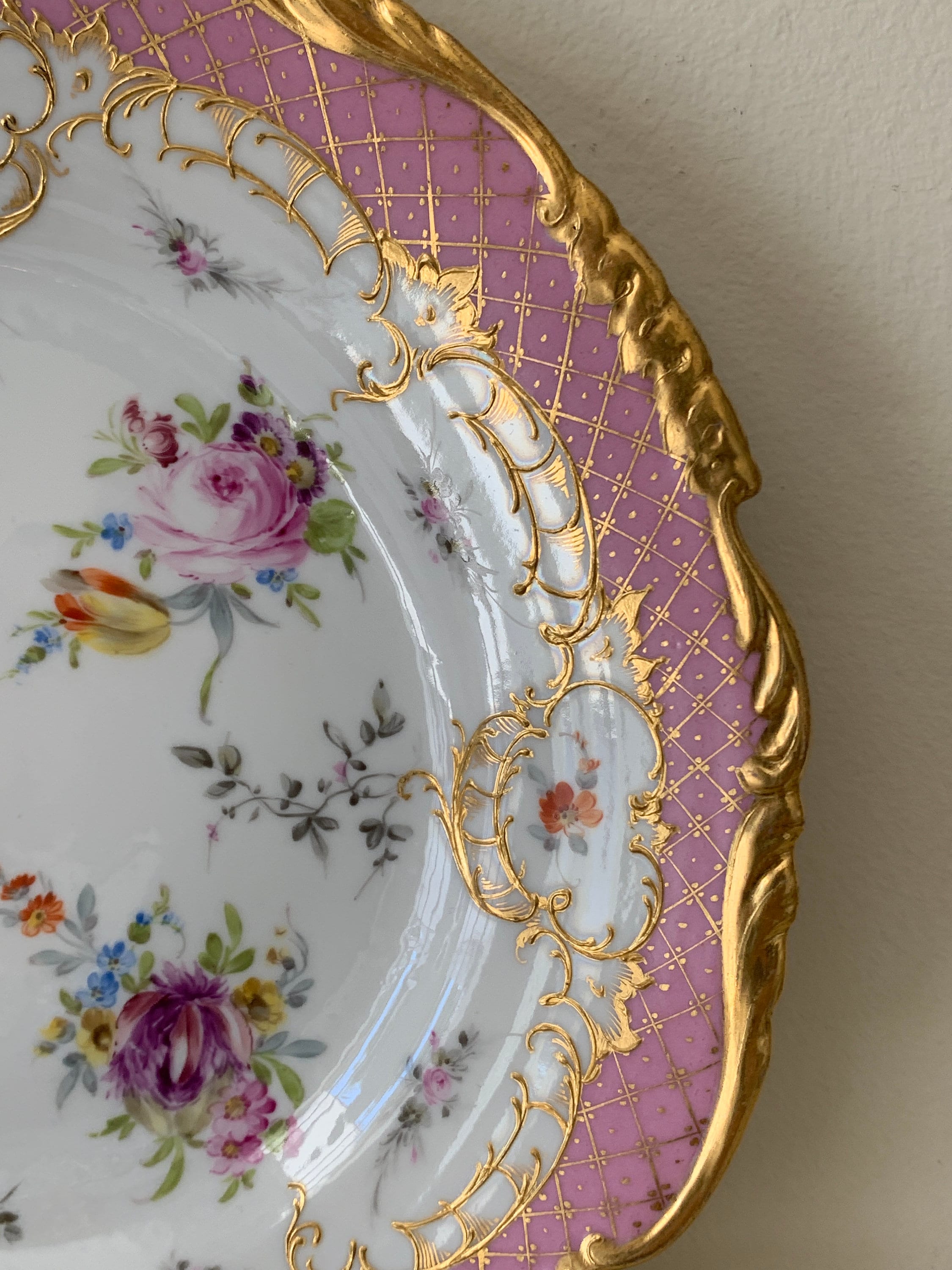 ドレスデン リヒャルト・クレム プレート2枚 & マイセン フラワープレート